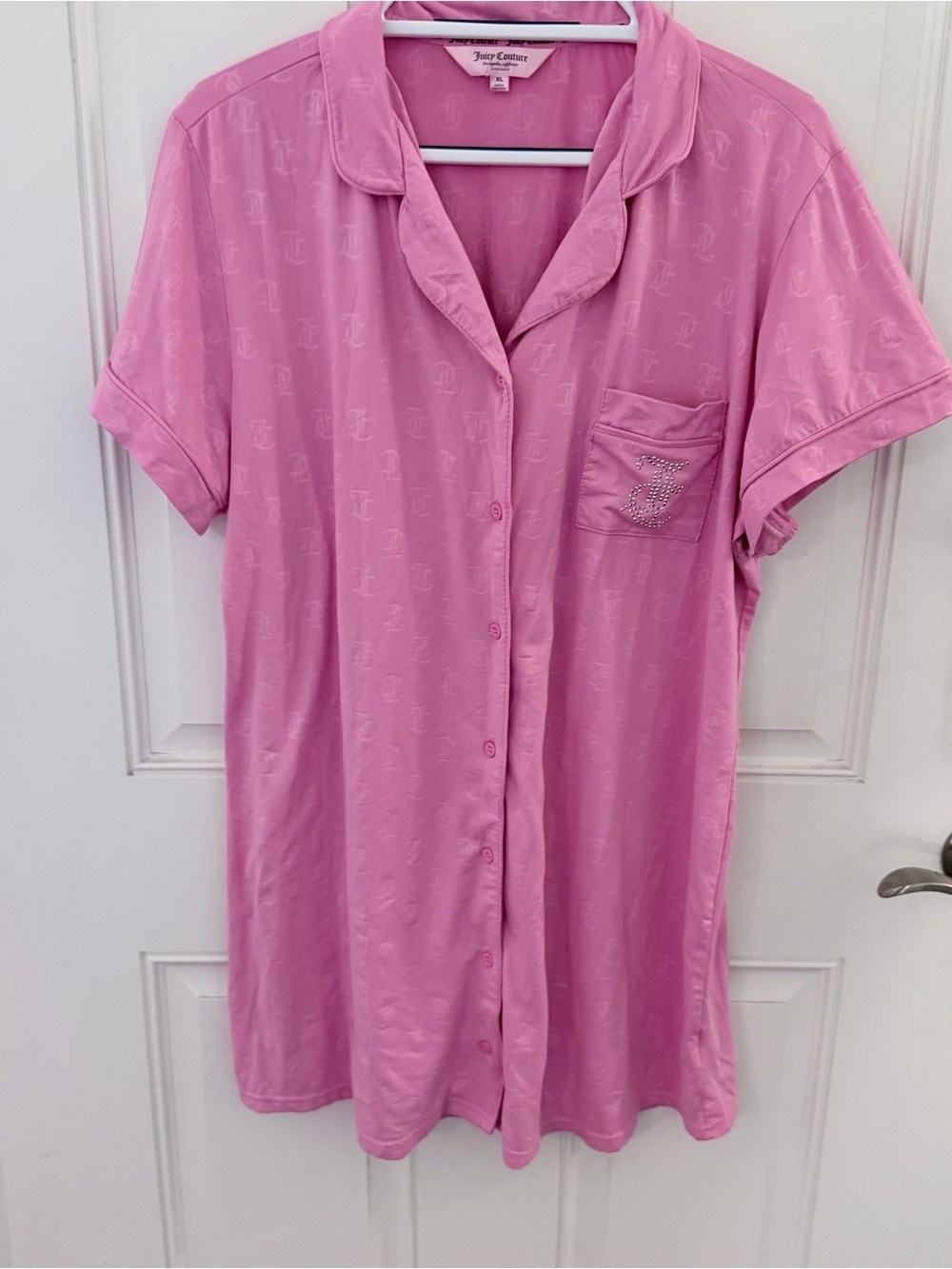 Juicy Couture Nightgown XL | Pink Rhinestone Y2K Sleep Shirt